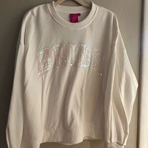 QUEEN OF SPARKLES White 'Bride' Sweatshirt